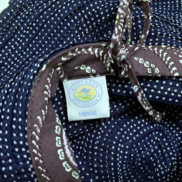 Wallaroo Woman’s Scrunchie Sun Hat Blue White Sun Protection Packable Bucket - Picture 5 of 6